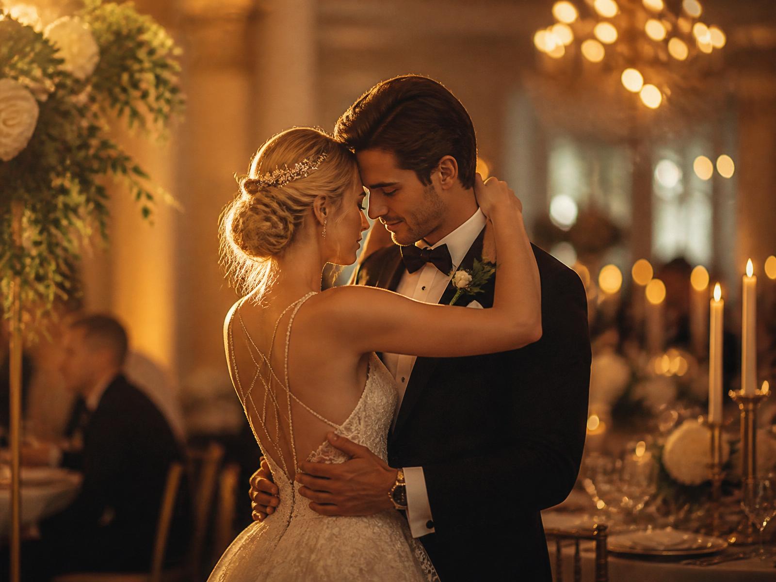 Casal em primeira dança de casamento